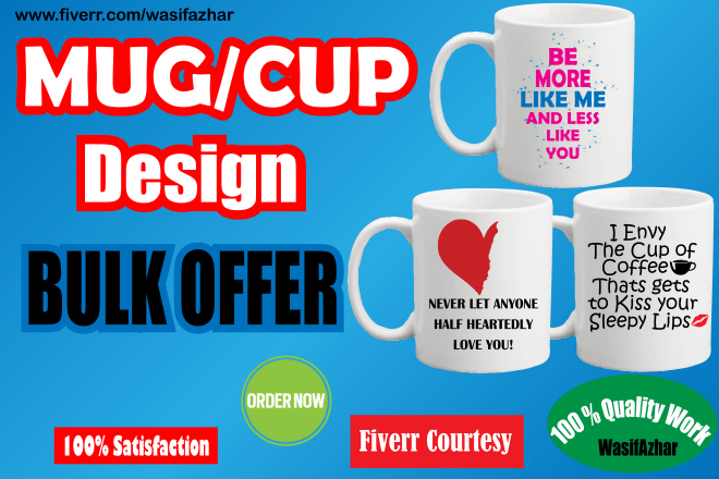 I will design your coffee mug or cup creatively