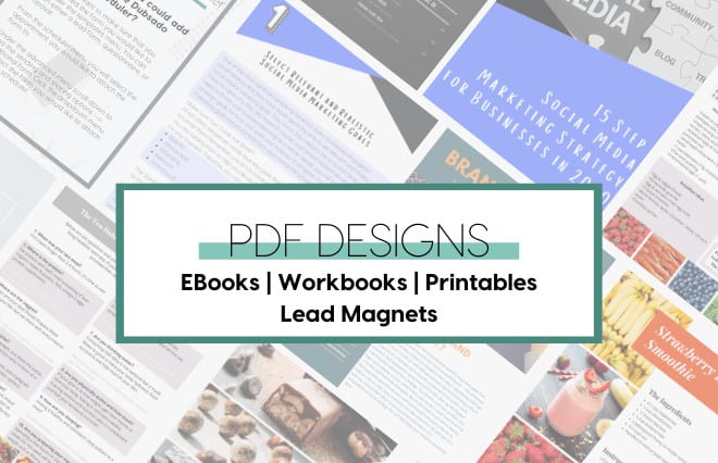 I will design your ebook, workbook, lead magnets, and pdf designs