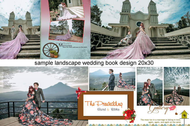 I will design your wedding book and retouch your photo looks great
