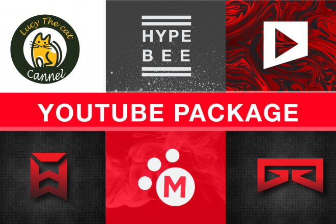 I will design youtube package logo and banner header