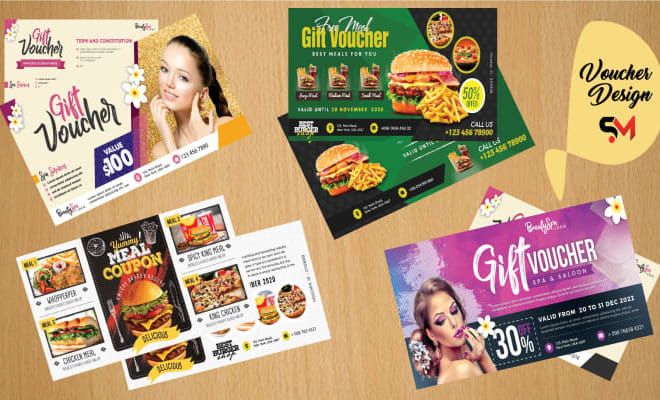 I will design,voucher,postcard,gift certificate,coupon,invitation or podcast cover art