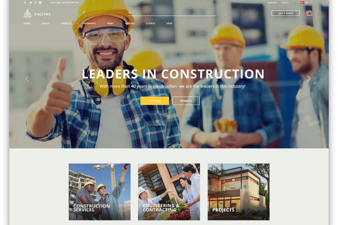 I will develop an interior design or construction company website