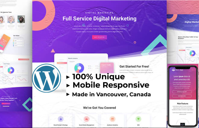 I will develop and design an exclusive responsive wordpress website