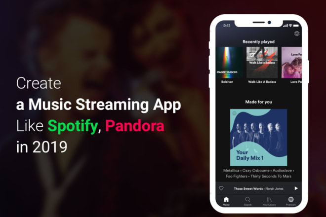 I will develop spotify music app, music streaming app, spotify app