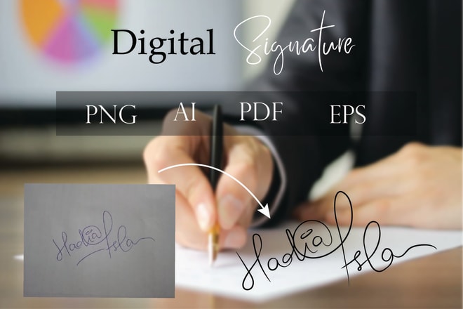 I will digitize your handwritten signature into digital signature
