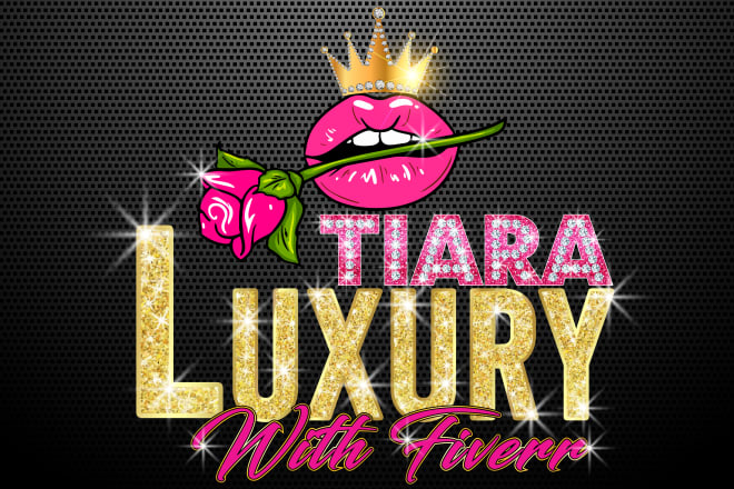 I will do 3 beautiful luxury glitter feminine signature logo