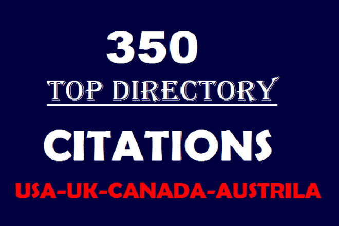 I will do 350 directory citations for usa, uk, canada,india, local SEO