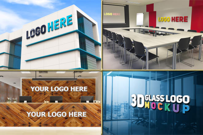 I will do 3d mockup of your logo on 40 office interior in 6 hours