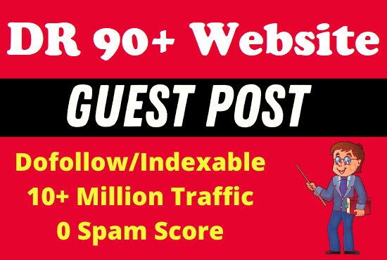 I will do 5 guest post on dr 90 website dofollow seo backlink index