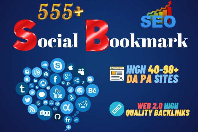 I will do 555 plus social bookmarking manually white hat SEO backlink service