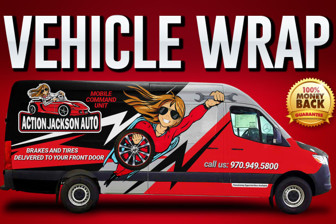 I will do a complete vehicle wrap design in 2 hour