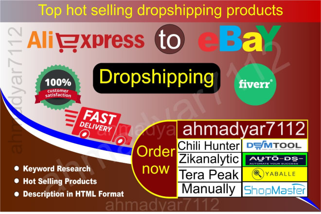 I will do aliexpress to ebay dropshipping listings