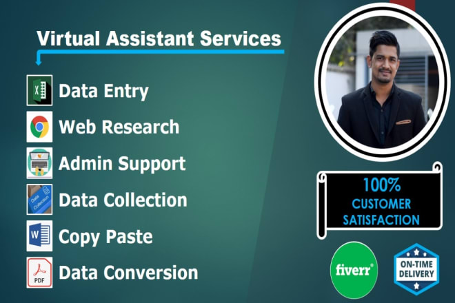 I will do any virtual assistant, copy paste and data entry job