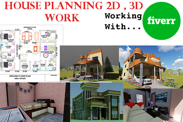 I will do architectural house planning drawing 2d and 3d with detail