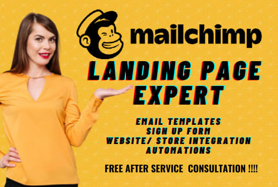 I will do attractive mailchimp landing page, email template, automation