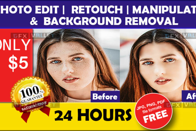 I will do background removal, photo editing, retouch, manipulation