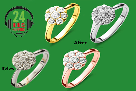 I will do best quality jewelry retouching and color change