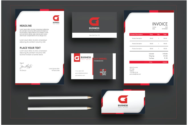 I will do business card, letterheads, stationery and qr code