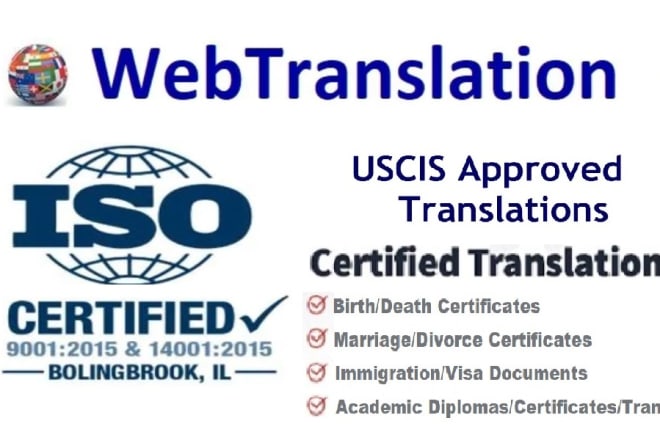 I will do certified multi language translation