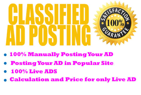 I will do classified ad posting to top rated sites