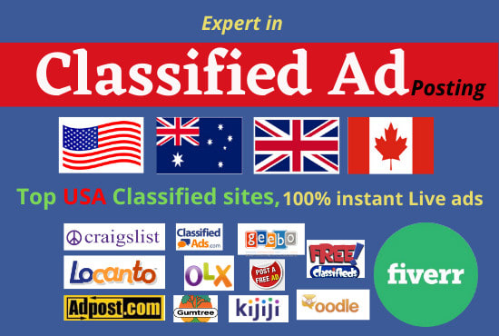 I will do classified ad posting USA top rated sites