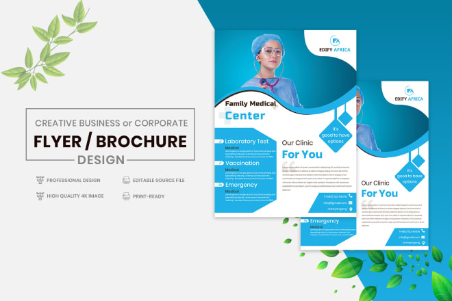 I will do clean creative corporate flyer and bifold brochure design