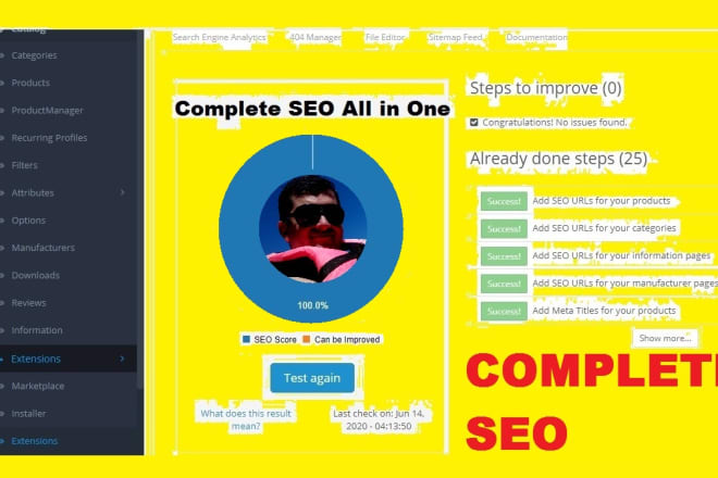 I will do complete seo onpage fix for opencart website