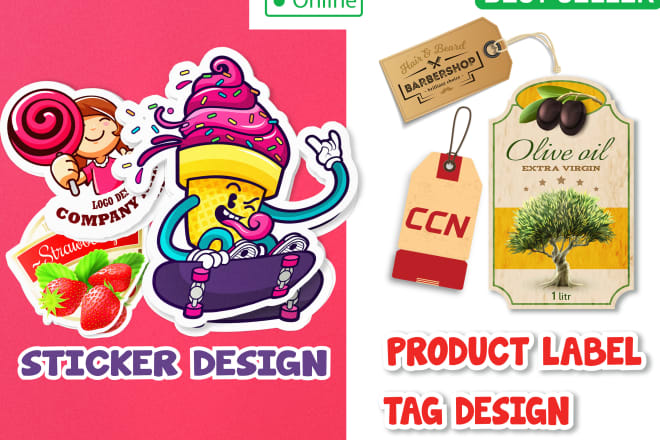 I will do custom sticker design and product label design