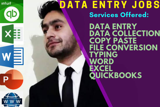 I will do data entry, virtual assistance and typing jobs for you