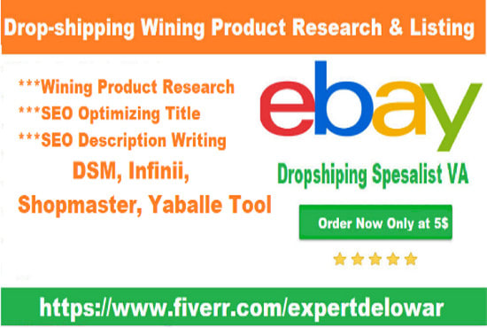 I will do dropshipping wining product research SEO ebay listing