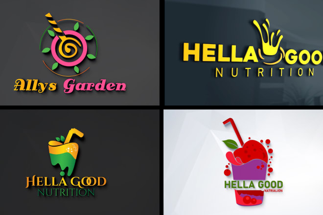 I will do elegant smoothie, bar and juice logo design