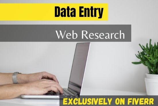 I will do fastest data entry, web research job