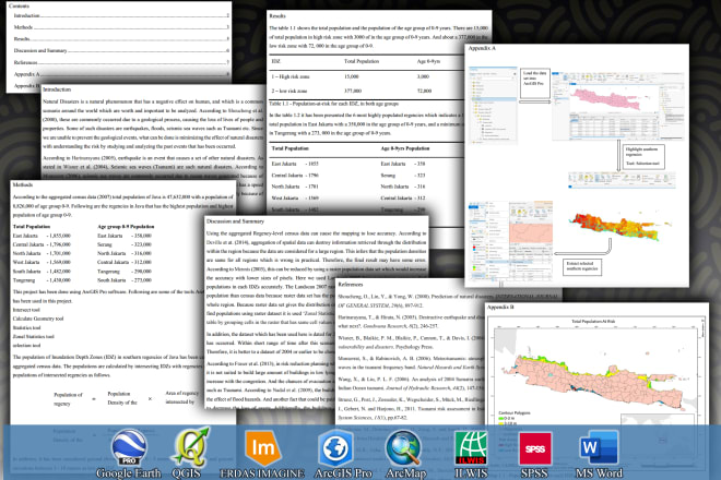 I will do gis remote sensing analysis with report writing