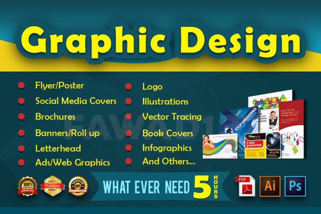 I will do graphic design flyer poster brochure cover banner ads