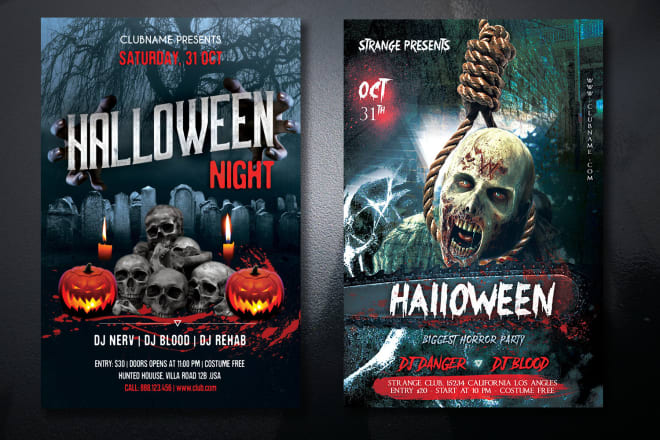 I will do halloween flyer design for horror party and event