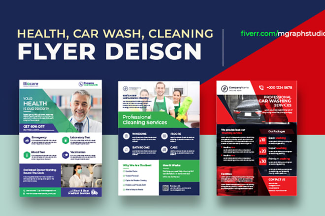 I will do health flyer design, cleaning flyer, car wash, poster, or leaflet