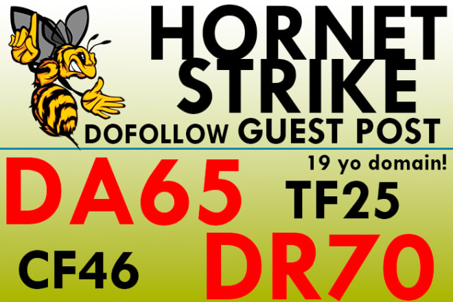 I will do high da 65 guest post with 1 dofollow backlink on high authority domain