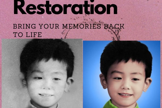 I will do image restoration,restore old photos,enhance images, repair torn