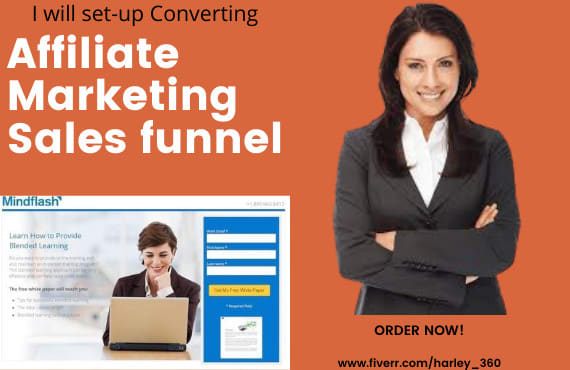 I will do landing page design, clickbank affiliate marketing sales funnel