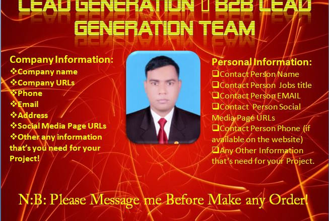 I will do lead generation, b2b lead generation