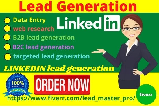 I will do linkedin lead generation, data entry, and b2b lead generation