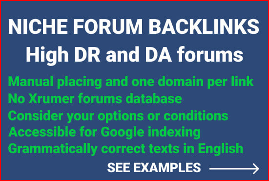 I will do manual placement high dr da niche forum backlinks