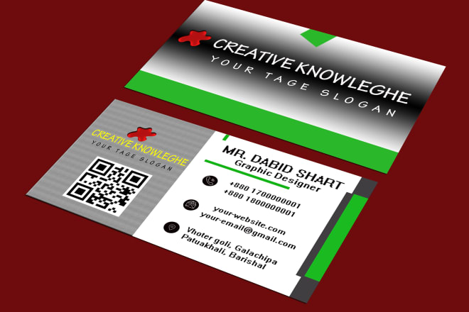 I will do modern and custom business card design with qr code