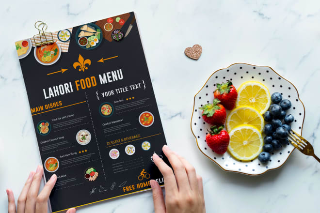 I will do modern food menu, digital menu, restaurant menu design