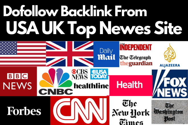 I will do niche related SEO dofollow 301 redirect backlinks from UK,USA top news sites