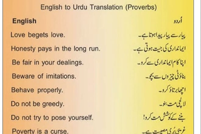 I will do perfect english to urdu and urdu to english translation