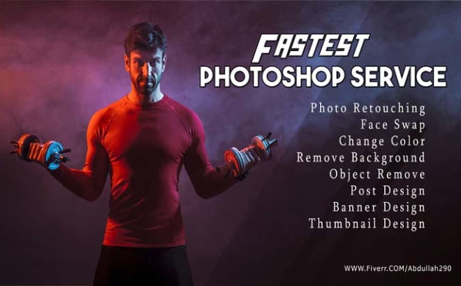 I will do photoshop service, object remove, delete background, change face
