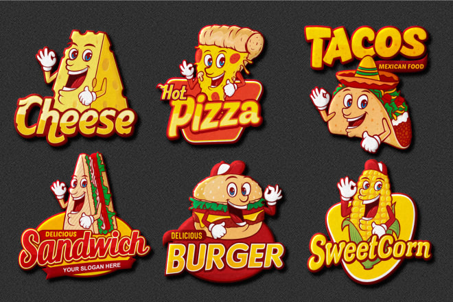 I will do pizza,burger,restaurant,fast food,tacos logo or mascot