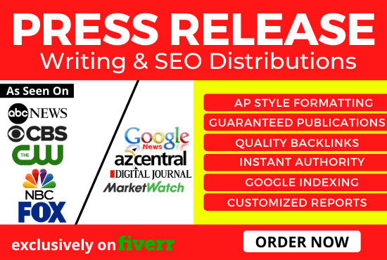 I will do press release writing with press release distribution on fiverr