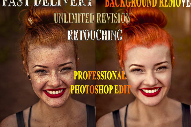 I will do professional retouch background remove change manipulation resize and more